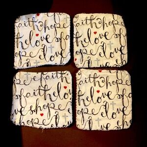 Handmade Quilted 💆🏼‍♀️🧴Face towels! Set of 4, Reusable, Washable, Bar towel